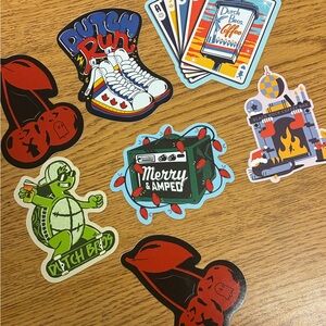 Bright Assorted Graphic Sticker Pack — Holiday & Retro Icons